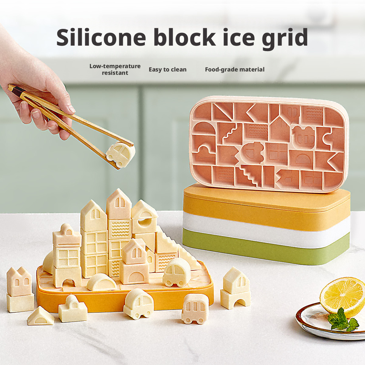 Building Blocks Geometric Silicone Ice Cube Set